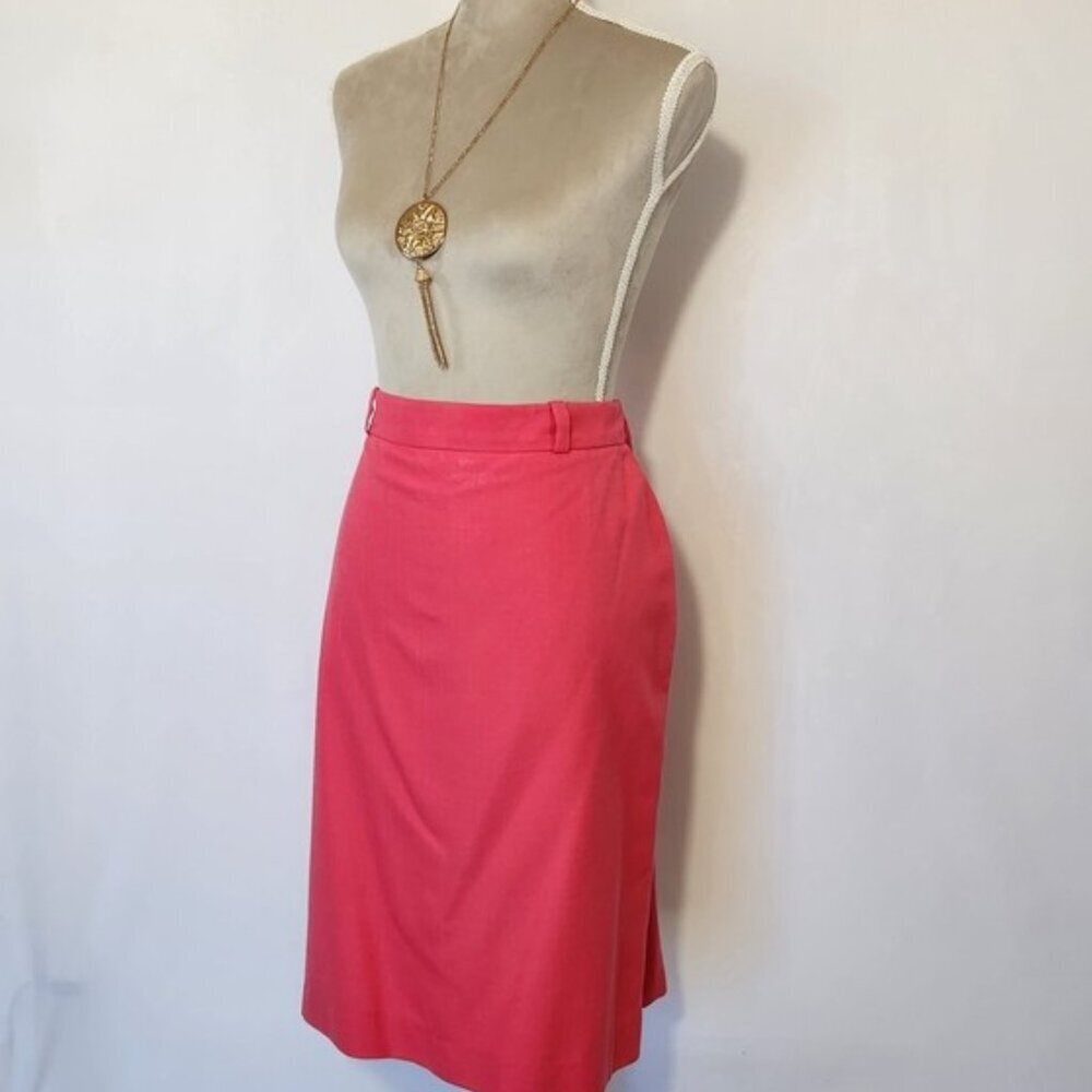 Oscar de La Renta Vintage Women's Size 10 Pink Zip Close Lined Pencil Skirt - Picture 6 of 12